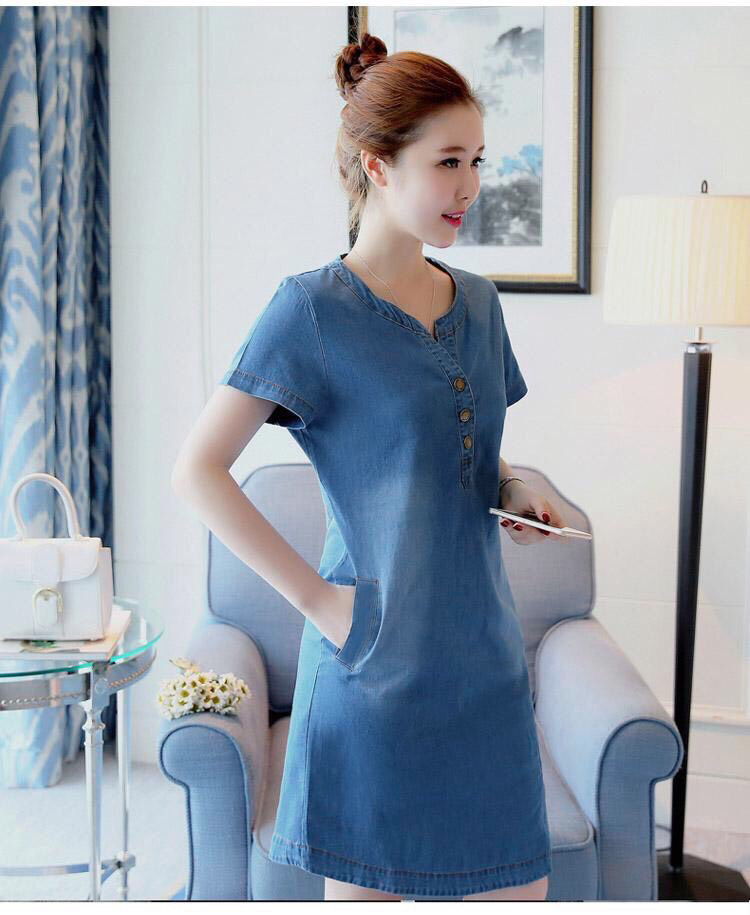 ĐẦM JEAN SUÔNG XẺ TÀ ĐÍNH 3 NGÔI SAO